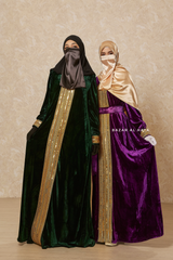 Irfah Luxurious Plush Pombarch Kaftan - Abaya Dress With Belt