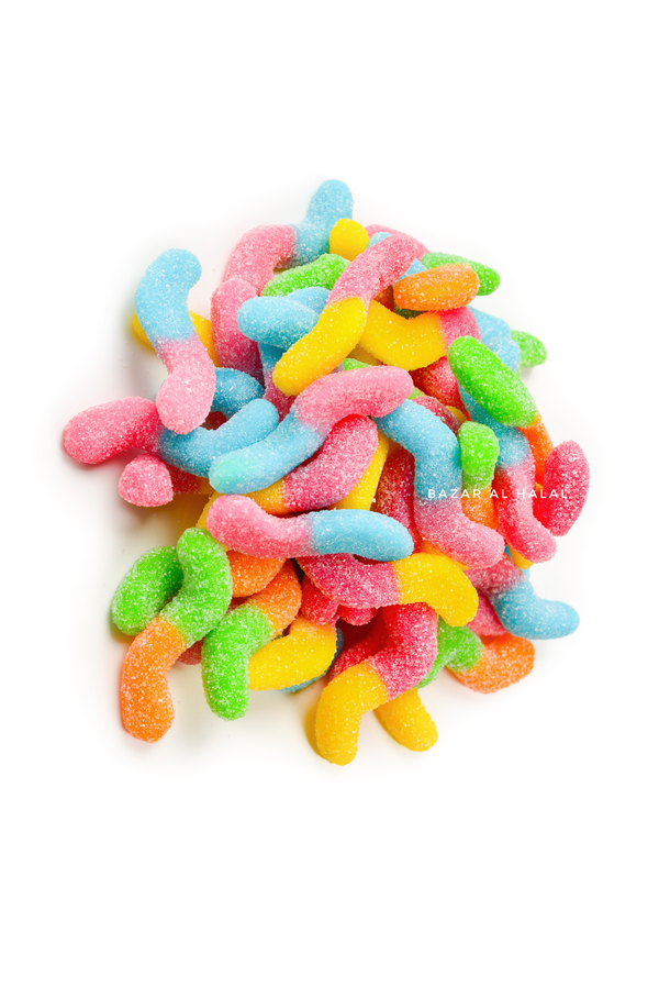 Halal Sour Neon Gummy Worms