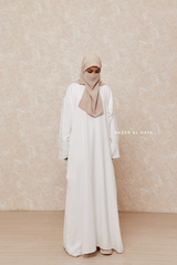 Ivory Rahima Loose Fit Comfy Abaya With Pockets - Leon