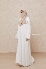 Ivory Rahima Loose Fit Comfy Abaya With Pockets - Leon