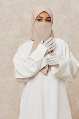 Ivory Rahima Loose Fit Comfy Abaya With Pockets - Leon