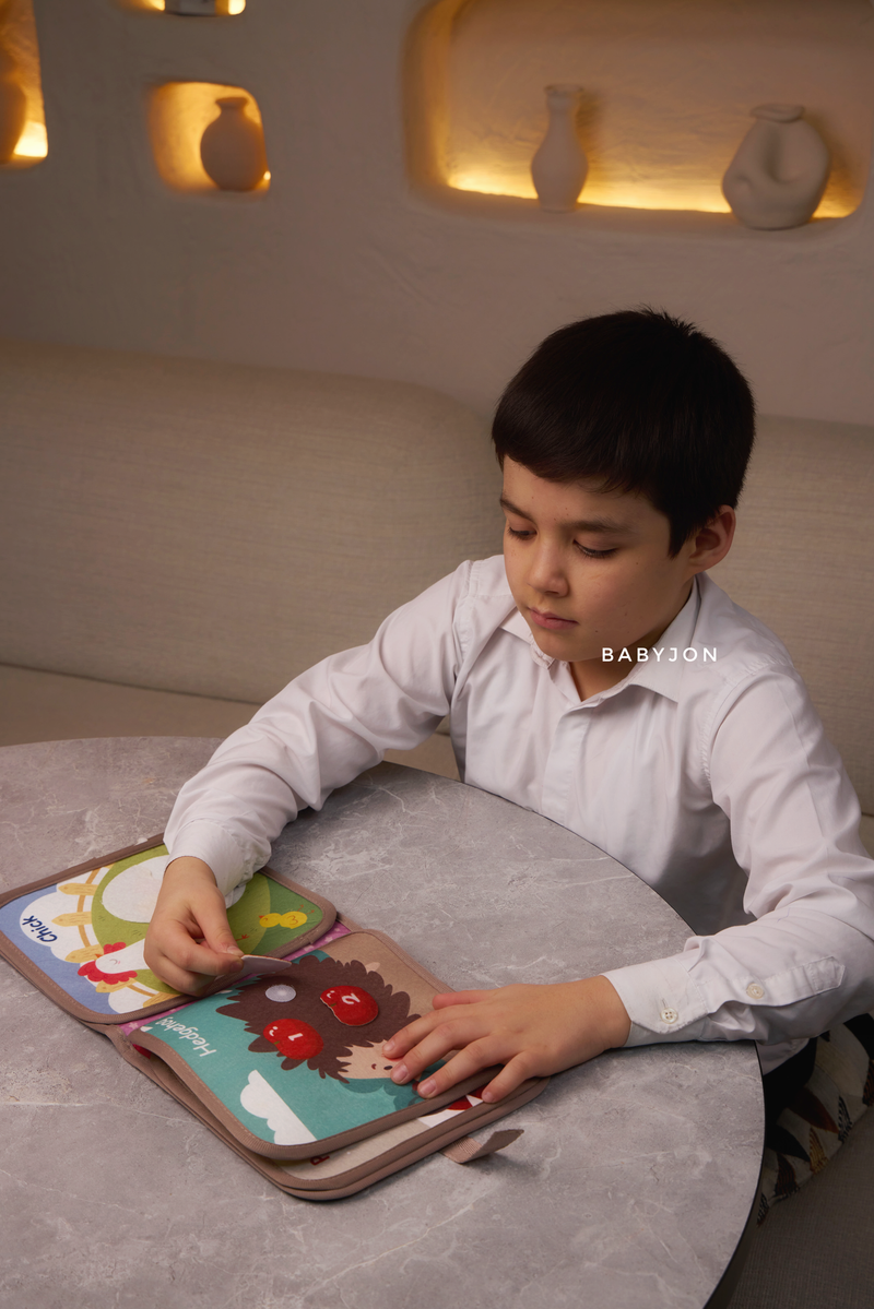 Montessori Educational Orange Activity Busy Fabric Book