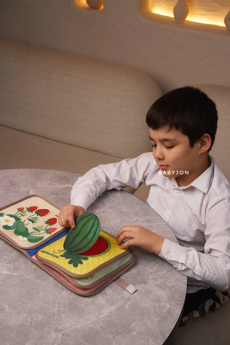 Montessori Educational Orange Activity Busy Fabric Book
