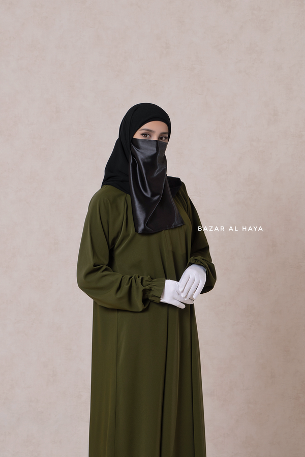 Olive Salam Abaya - Flowy & Relaxed Fit