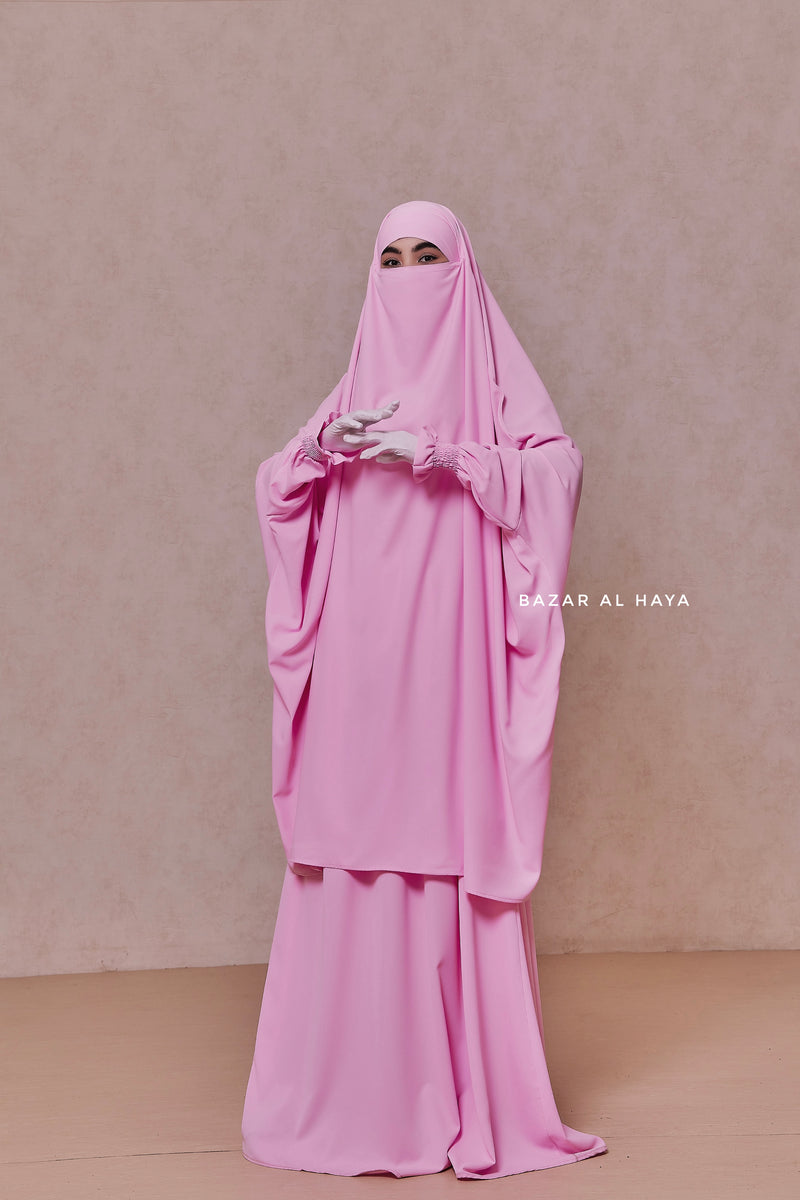 Baby Pink Hoor - Two Piece Jilbab With Skirt- Long & Loose