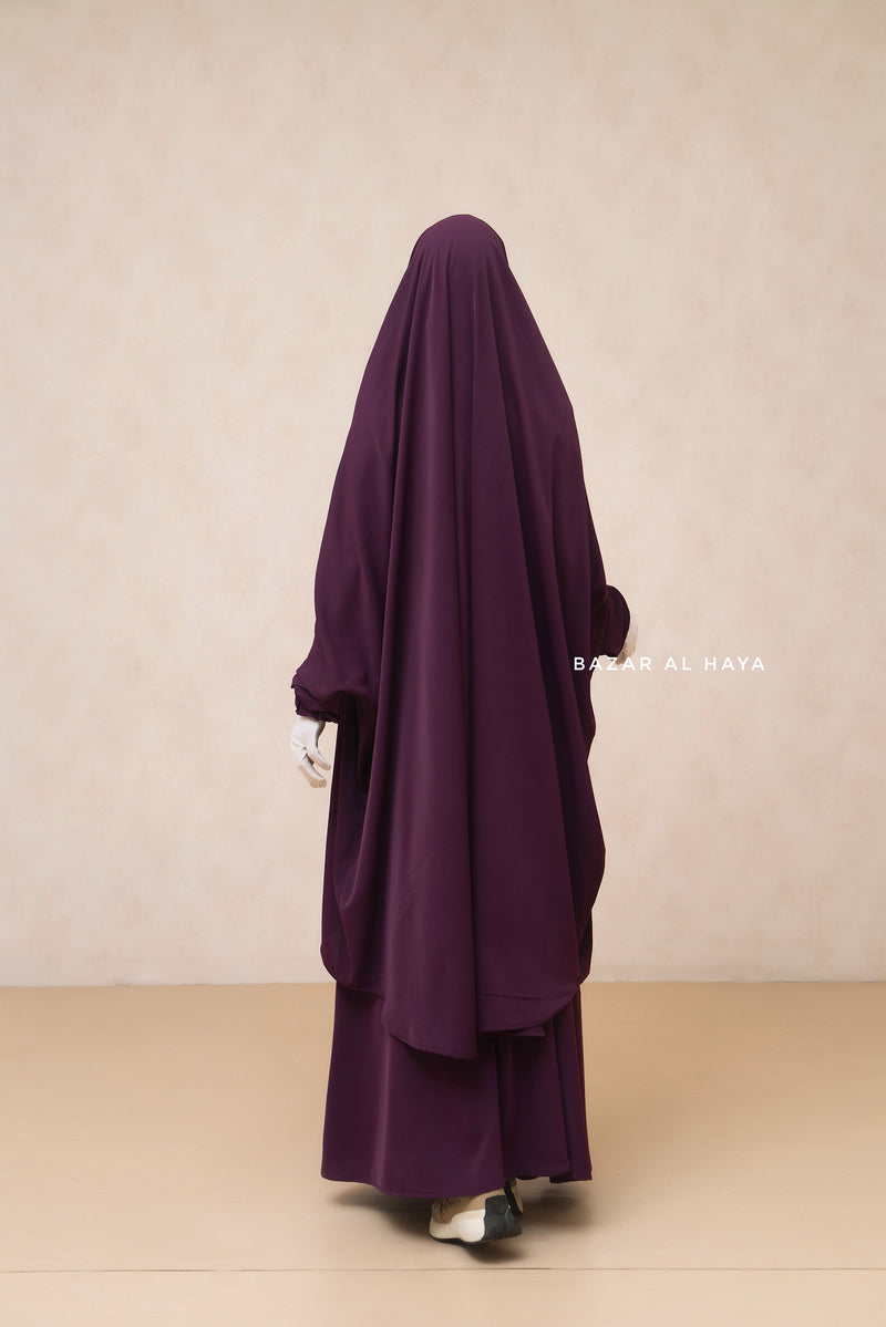 Hoor - Two Piece Purple Jilbab With Skirt- Long & Loose