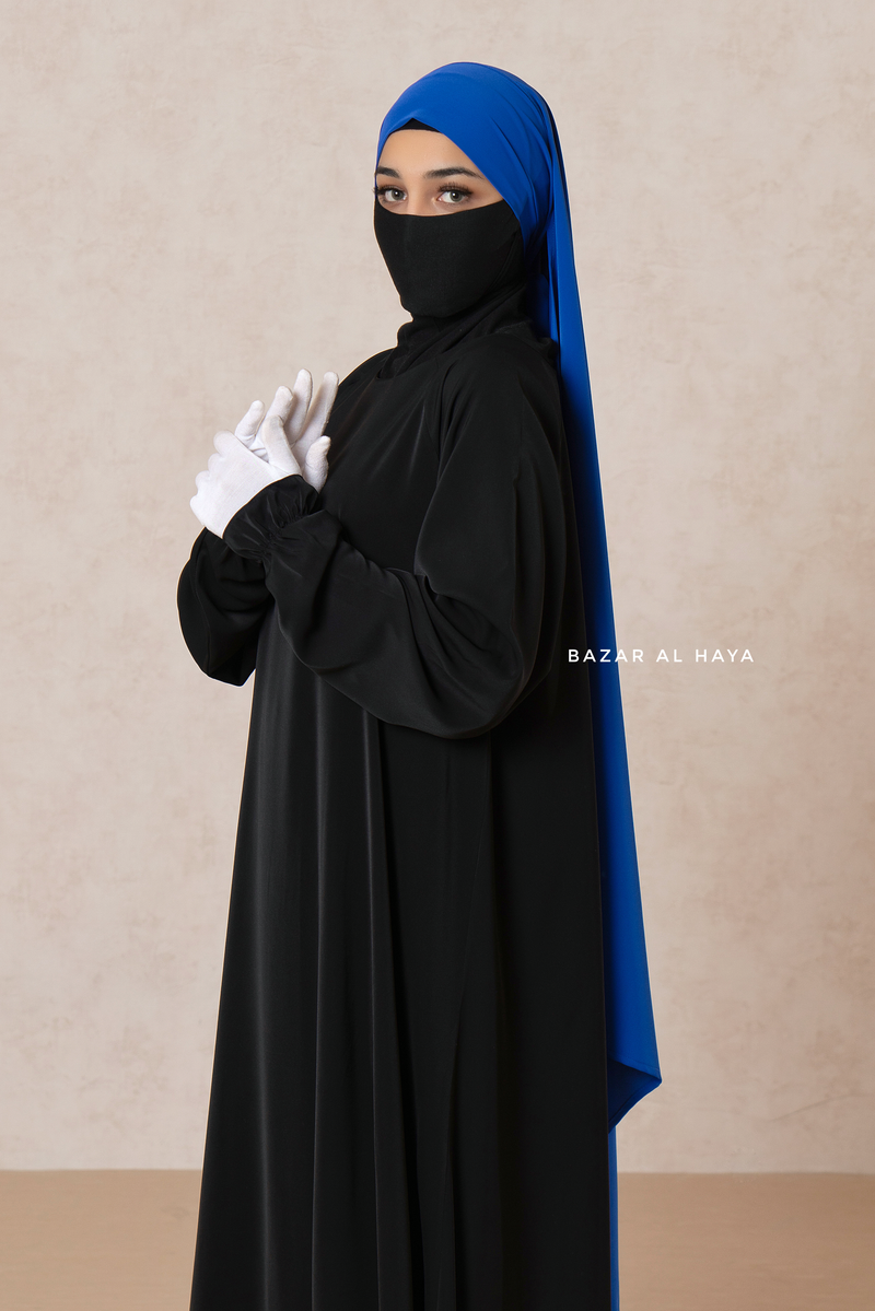 Black Salam Abaya - Comfy & Flowy - Silk Crepe