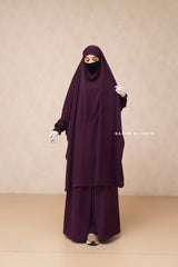 Hoor - Two Piece Purple Jilbab With Skirt- Long & Loose