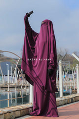 Hoor - Two Piece Purple Jilbab With Skirt- Long & Loose